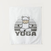 Grappig schattige lama die yoga doet. wandkleed (Voorkant)