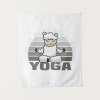 Grappig schattige lama die yoga doet.
