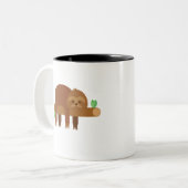 Grappig Schattige Lazy Sloth Gift Tweekleurige Koffiemok (Voorkant links)
