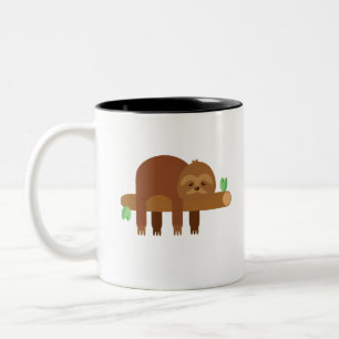 Grappig Schattige Lazy Sloth Gift Tweekleurige Koffiemok
