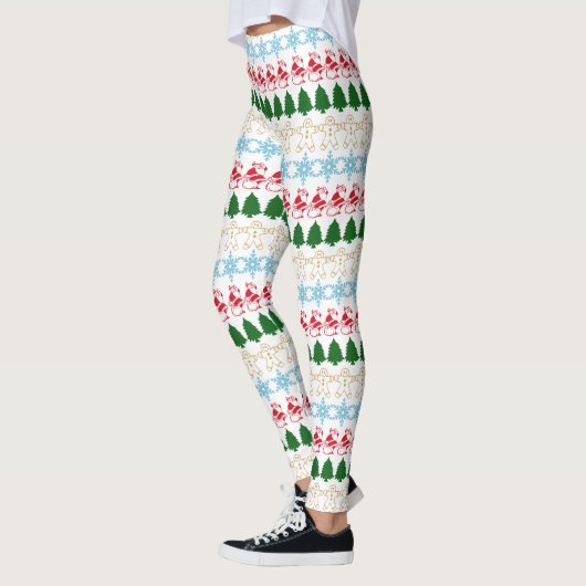 Grappig Schattige Lelijk Kersttrui Patroon Party Leggings (Links)
