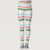 Grappig Schattige Lelijk Kersttrui Patroon Party Leggings (Voorkant)