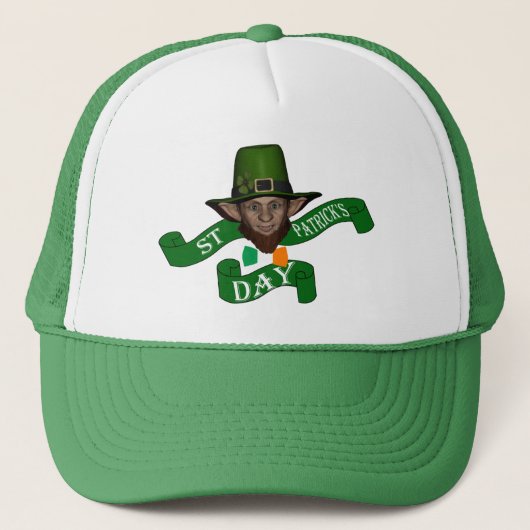 Grappig schattige leprechaun St Patrick's day Trucker Pet (Voorkant)