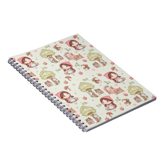 Grappig Schattige Little Red Riding Hood Storybook Notitieboek (Rechterzijde)