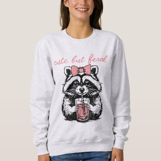 Grappig Schattige Maar Feral Raccoon Humorous Quot Trui (Voorkant)