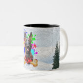 Grappig, Schattige Malinois Hondenkerst Tweekleurige Koffiemok (Voorkant rechts)