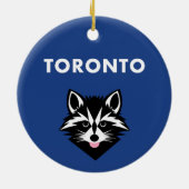 Grappig Schattige Mocking Toronto Raccoon Donker K Keramisch Ornament (Achterkant)