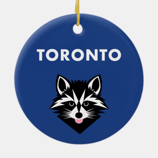 Grappig Schattige Mocking Toronto Raccoon Donker K Keramisch Ornament (Achterkant)
