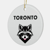 Grappig Schattige Mocking Toronto wasbeer licht-kl Keramisch Ornament (Links)