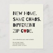 Grappig Schattige modern minimalistisch bewegen Aankondigingskaart (Voorkant)