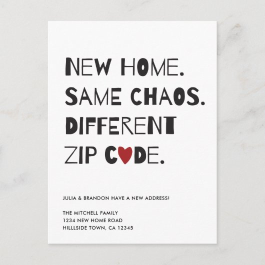 Grappig Schattige modern minimalistisch bewegen Aankondigingskaart (Voorkant)