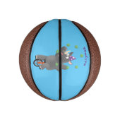 Grappig schattige neushoorns over eenwieler basketbal (Verticaal)