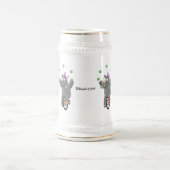 Grappig schattige neushoorns over eenwieler bierpul (Center)