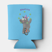 Grappig schattige neushoorns over eenwieler blikjeskoeler (Achterkant)