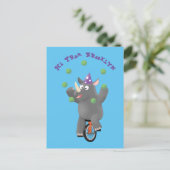 Grappig schattige neushoorns over eenwieler briefkaart (Staand voorkant)