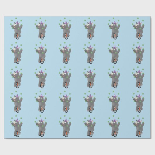 Grappig schattige neushoorns over eenwieler cadeaupapier (Vlak)