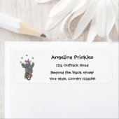 Grappig schattige neushoorns over eenwieler etiket (Insitu)