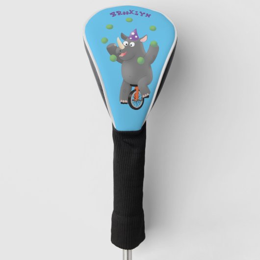 Grappig schattige neushoorns over eenwieler golfheadcover (Voorkant)