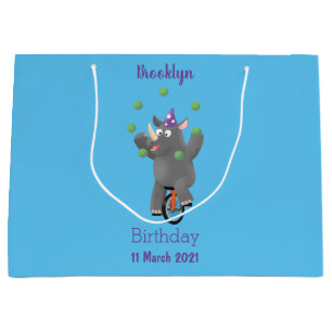 Grappig schattige neushoorns over eenwieler groot cadeauzakje