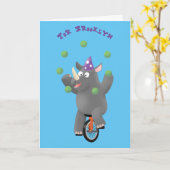 Grappig schattige neushoorns over eenwieler kaart (Gele Bloem)