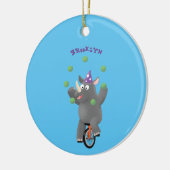 Grappig schattige neushoorns over eenwieler keramisch ornament (Links)