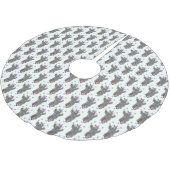 Grappig schattige neushoorns over eenwieler kerstboom rok (Gekanteld)