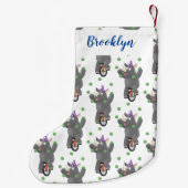 Grappig schattige neushoorns over eenwieler kleine kerstsok (Achterkant)