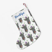 Grappig schattige neushoorns over eenwieler kleine kerstsok (Achterkant (Hangend))