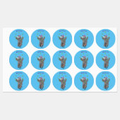 Grappig schattige neushoorns over eenwieler labels (Vel)