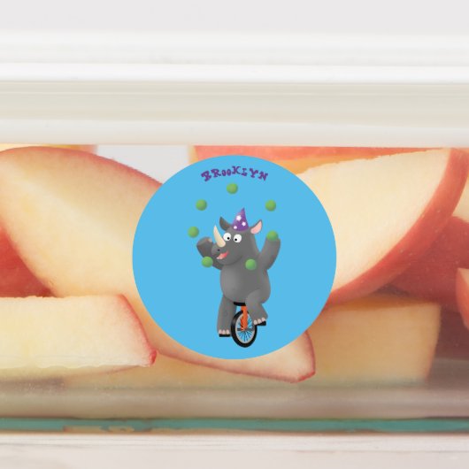Grappig schattige neushoorns over eenwieler labels (Aangebracht)