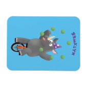 Grappig schattige neushoorns over eenwieler magneet (Horizontaal)