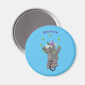 Grappig schattige neushoorns over eenwieler magneet (Voorkant / Achterkant)