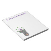 Grappig schattige neushoorns over eenwieler notitieblok (Schuin)