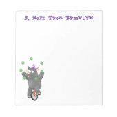 Grappig schattige neushoorns over eenwieler notitieblok (Voorkant)