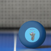 Grappig schattige neushoorns over eenwieler pingpongbal (Net)
