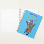 Grappig schattige neushoorns over eenwieler planner (Display)