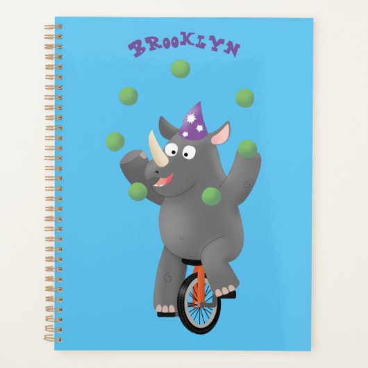 Grappig schattige neushoorns over eenwieler planner (Voorkant)