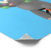 Grappig schattige neushoorns over eenwieler poster (Hoek)