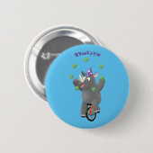 Grappig schattige neushoorns over eenwieler ronde button 5,7 cm (Voorkant /achterkant)