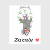 Grappig schattige neushoorns over eenwieler sticker (Vel)