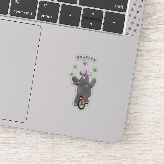 Grappig schattige neushoorns over eenwieler sticker (Detail)