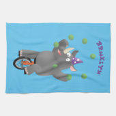 Grappig schattige neushoorns over eenwieler theedoek (Horizontaal)