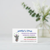 Grappig schattige neushoorns over eenwieler visitekaartje (Staand voorkant)