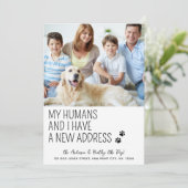 Grappig Schattige Nieuw Adres Custom Pet Photo Dog Aankondiging (Staand voorkant)