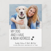 Grappig Schattige Nieuw Adres Custom Pet Photo Dog Aankondigingskaart (Voorkant)
