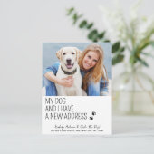 Grappig Schattige Nieuw Adres Custom Pet Photo Dog Aankondigingskaart (Staand voorkant)