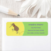 Grappig schattige Nieuw-Zeelandse kiwi-springende  Etiket (Insitu)