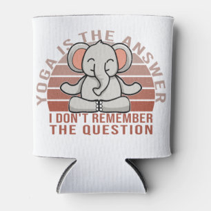 Grappig schattige olifant die yoga doet. Grappig y Blikjeskoeler