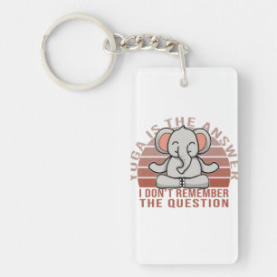 Grappig schattige olifant die yoga doet. Grappig y Sleutelhanger