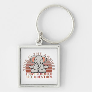 Grappig schattige olifant die yoga doet. Grappig y Sleutelhanger